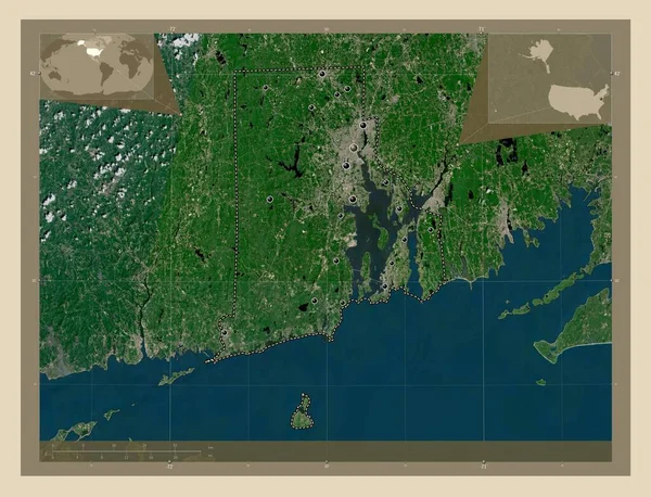 Rhode Island Stan Stany Zjednoczone Ameryki Mapa Satelity Wysokiej Rozdzielczości — Zdjęcie stockowe