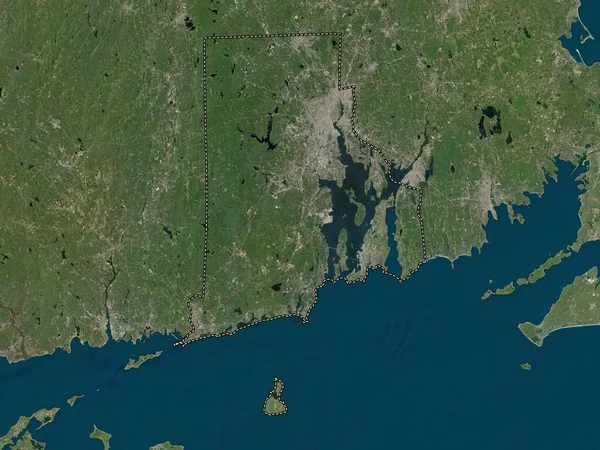 Rhode Island Estado Los Estados Unidos América Mapa Satelital Baja — Foto de Stock