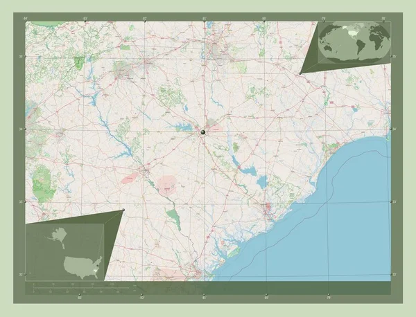 South Carolina Verenigde Staten Van Amerika Open Plattegrond Hulplocatiekaarten Hoek — Stockfoto