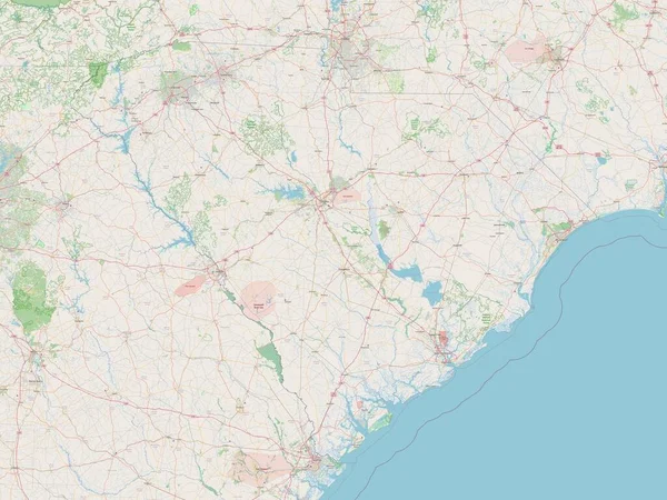Południowa Karolina Stan Stany Zjednoczone Ameryki Otwarta Mapa Ulic — Zdjęcie stockowe