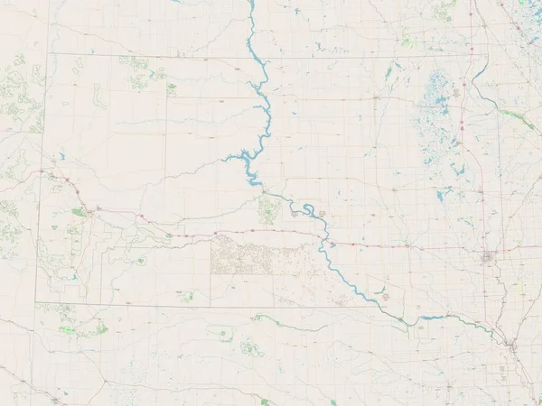 南达科他州 美利坚合众国 露天街道地图 — 图库照片