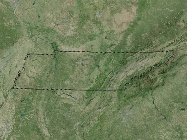 Tennessee Estado Dos Estados Unidos América Mapa Satélite Alta Resolução — Fotografia de Stock