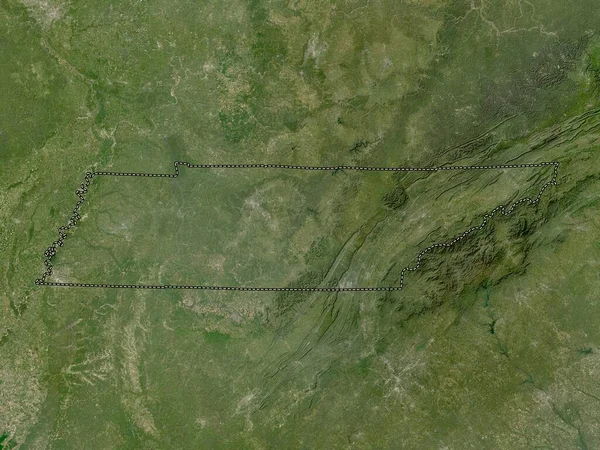 Tennessee Staat Van Verenigde Staten Van Amerika Satellietkaart Met Lage — Stockfoto