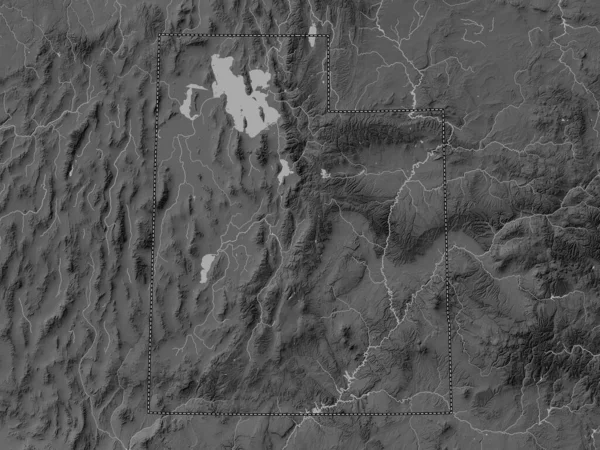 Utah Amerikan Yhdysvallat Harmaasävykartta Järvistä Joista — kuvapankkivalokuva