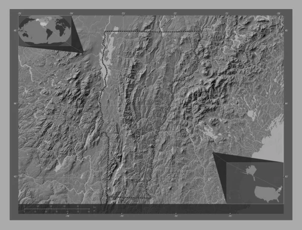 Vermont Staat Van Verenigde Staten Van Amerika Hoogteplattegrond Met Meren — Stockfoto