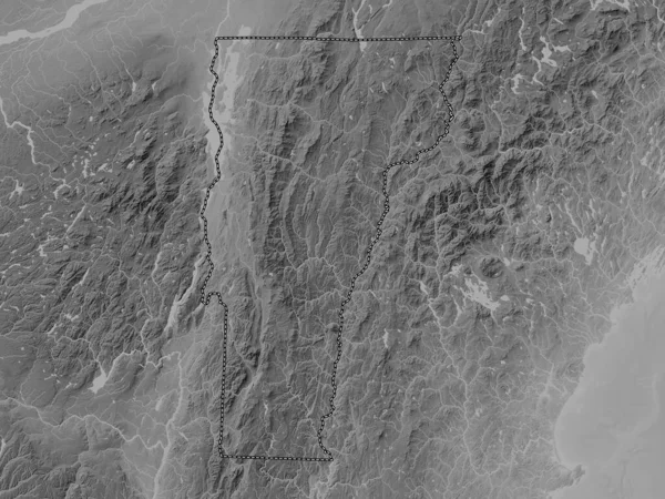Вермонт Штат Соединенные Штаты Америки Карта Высот Оттенках Серого Озерами — стоковое фото