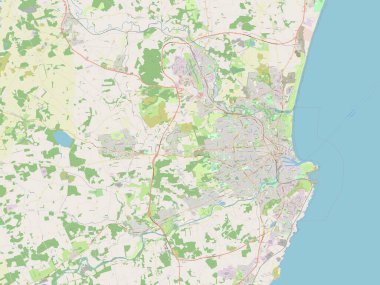 Aberdeen, İskoçya bölgesi - Büyük Britanya. Açık Sokak Haritası