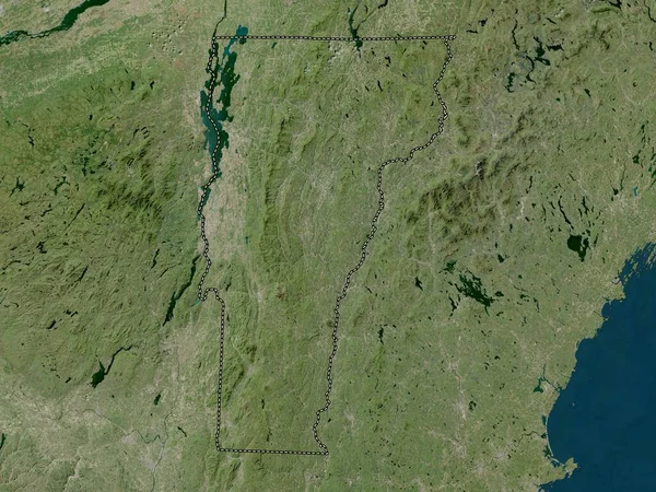 Vermont Estado Dos Estados Unidos América Mapa Satélite Alta Resolução — Fotografia de Stock