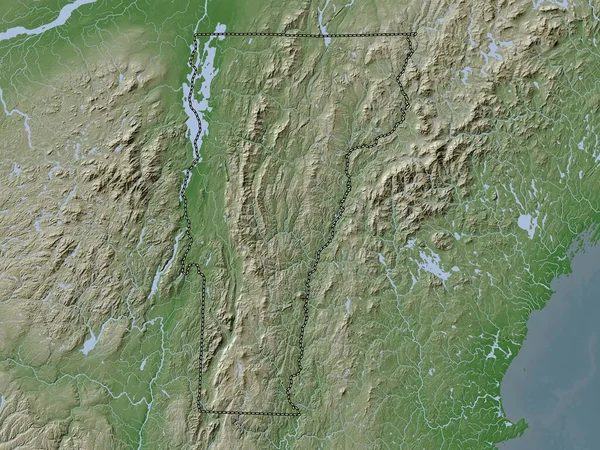 Vermont Amerika Birleşik Devletleri Yükseklik Haritası Göller Nehirlerle Wiki Stilinde — Stok fotoğraf