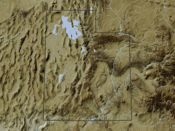 犹他州 美利坚合众国的一个州 带有湖泊和河流的Wiki风格的高程图 — 图库照片