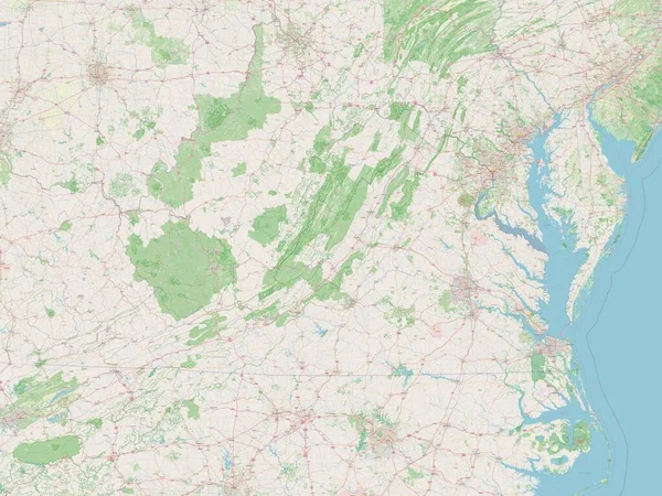 Virginia Amerikai Egyesült Államok Open Street Térkép — Stock Fotó