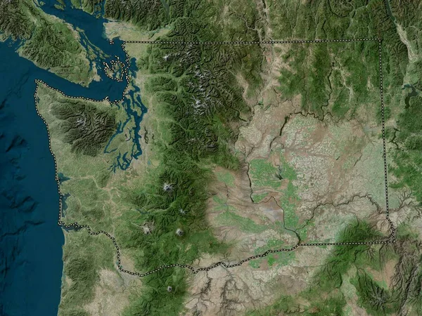 Washington State United States America High Resolution Satellite Map — Stock Photo, Image