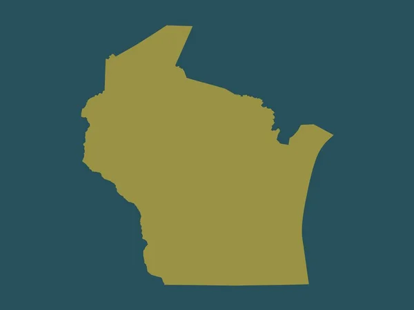 Wisconsin Estado Dos Estados Unidos América Forma Cor Sólida — Fotografia de Stock