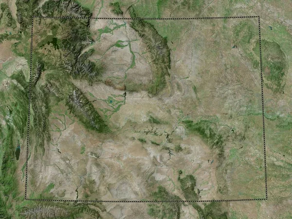 Вайомінг Штат Сполучених Штатів Америки Супутникова Карта Високої Роздільної Здатності — стокове фото