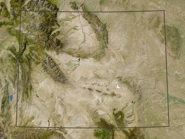 Wyoming Estado Los Estados Unidos América Mapa Satelital Baja Resolución — Foto de Stock