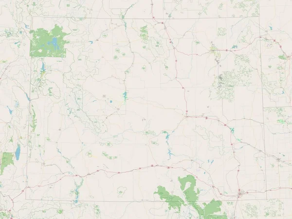 Wyoming Estado Los Estados Unidos América Mapa Calle Abierto —  Fotos de Stock