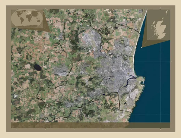Абердин Регион Шотландии Великобритания Спутниковая Карта Высокого Разрешения Вспомогательные Карты — стоковое фото