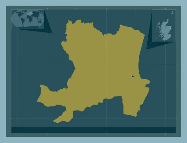 Абердин Регіон Шотландії Велика Британія Твердий Колір Кутові Допоміжні Карти — стокове фото