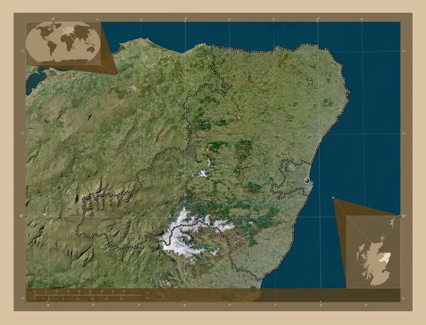 Aberdeenshire Región Escocia Gran Bretaña Mapa Satelital Baja Resolución Mapas — Foto de Stock