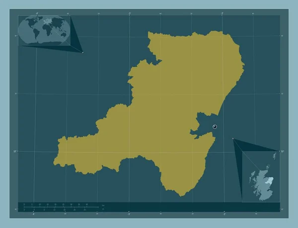 Aberdeenshire Regione Scozia Gran Bretagna Forma Tinta Unita Mappa Della — Foto Stock
