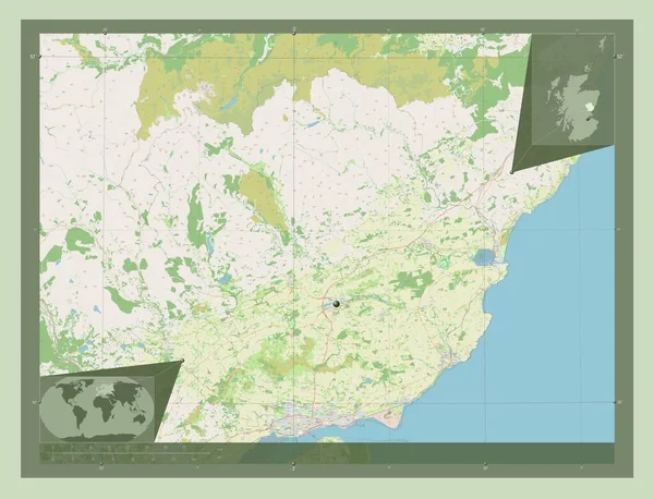 Angus Regio Van Schotland Groot Brittannië Open Plattegrond Hulplocatiekaarten Hoek — Stockfoto
