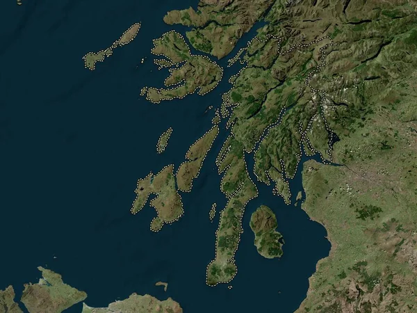 Argyll Bute Région Écosse Grande Bretagne Carte Satellite Haute Résolution — Photo