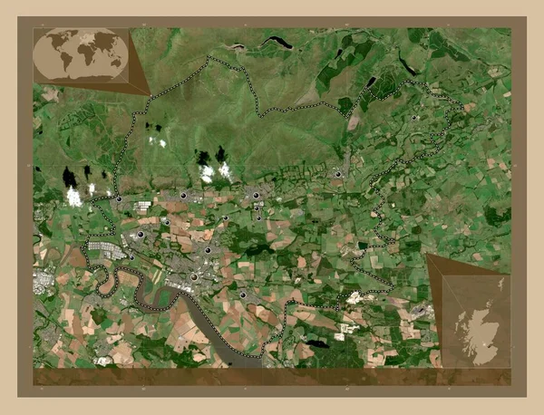 Clackmannanshire Region Szkocji Wielka Brytania Niska Rozdzielczość Satelity Lokalizacje Dużych — Zdjęcie stockowe