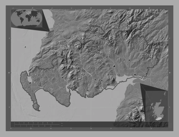 Дамфріс Галловей Регіон Шотландії Велика Британія Білевелівська Карта Висот Озерами — стокове фото