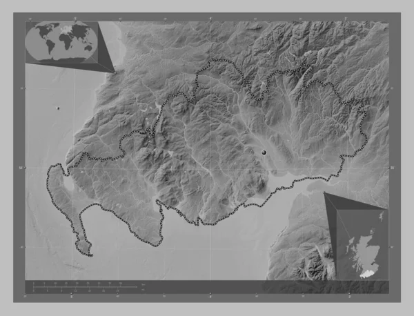 Dumfries Och Galloway Regionen Skottland Storbritannien Grayscale Höjdkarta Med Sjöar — Stockfoto