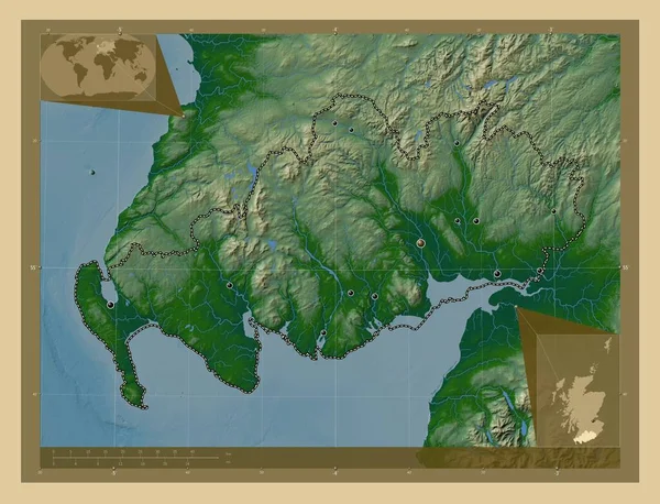 Дамфрис Энд Гэдвей Шотландский Регион Великобритания Цветная Карта Высоты Озерами — стоковое фото