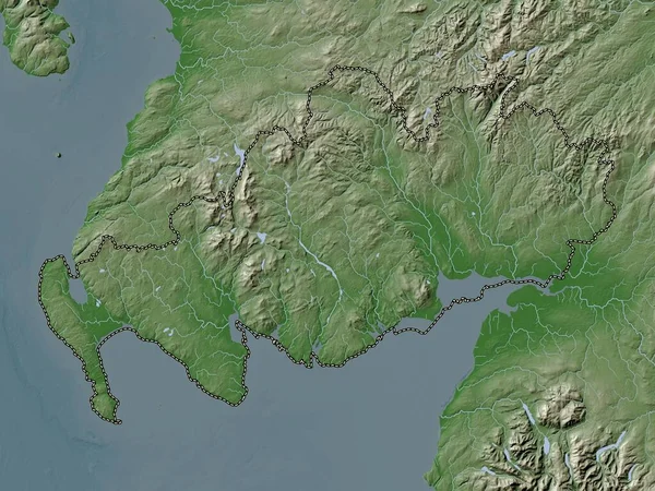 Dumfries Galloway Περιφέρεια Σκωτίας Μεγάλη Βρετανία Υψόμετρο Χάρτη Χρωματισμένο Wiki — Φωτογραφία Αρχείου