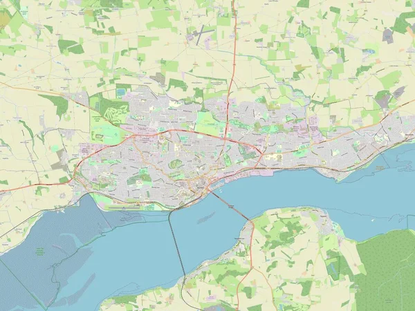 Dundee Regione Scozia Gran Bretagna Mappa Stradale Aperta — Foto Stock