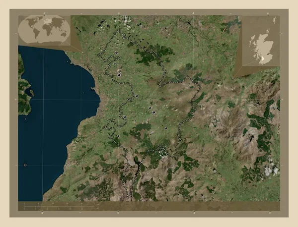 East Ayrshire Región Escocia Gran Bretaña Mapa Satelital Alta Resolución — Foto de Stock