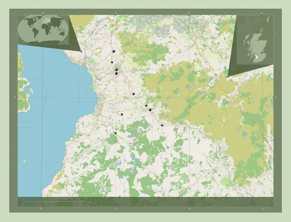 East Ayrshire Regio Schotland Groot Brittannië Open Plattegrond Locaties Van — Stockfoto