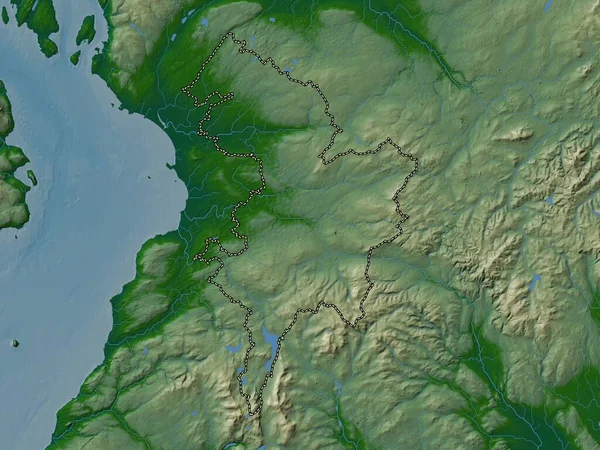 East Ayrshire Regio Schotland Groot Brittannië Gekleurde Hoogtekaart Met Meren — Stockfoto
