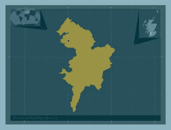 East Ayrshire Região Escócia Grã Bretanha Forma Cor Sólida Mapa — Fotografia de Stock
