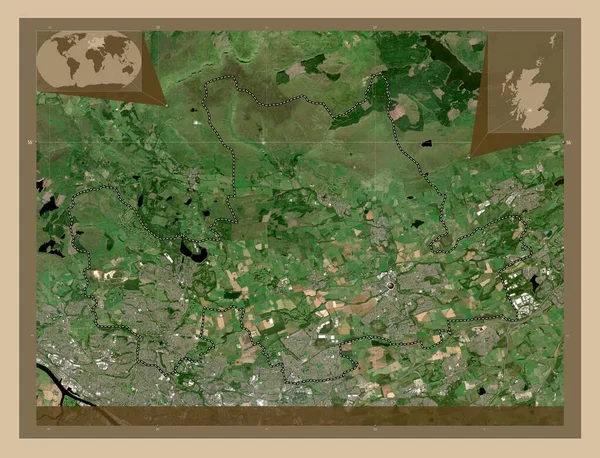 East Dunbartonshire Región Escocia Gran Bretaña Mapa Satelital Baja Resolución — Foto de Stock