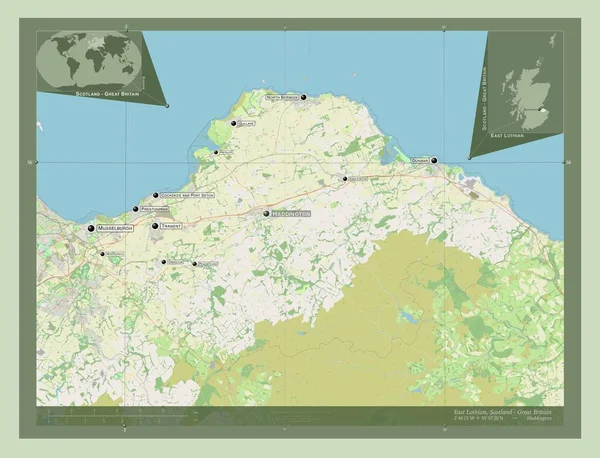 Східний Лотіан Шотландія Велика Британія Відкрита Карта Вулиць Місця Розташування — стокове фото