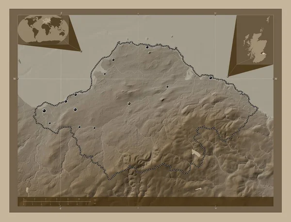 Східний Лотіан Шотландія Велика Британія Висота Карти Забарвлена Сепії Тонів — стокове фото