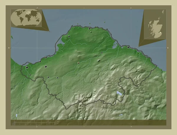 Восточный Лотиан Регион Шотландии Великобритания Карта Высоты Окрашенная Вики Стиле — стоковое фото