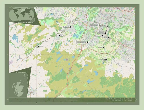 Східний Ренфрушир Шотландія Велика Британія Відкрита Карта Вулиць Місця Розташування — стокове фото
