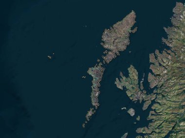 Na h-Eileanan Siar, İskoçya Bölgesi - Büyük Britanya. Yüksek çözünürlüklü uydu haritası