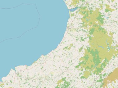 Ceredigion, Galler bölgesi - Büyük Britanya. Açık Sokak Haritası