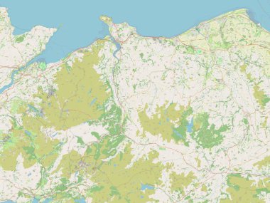 Conwy, Galler Bölgesi - Büyük Britanya. Açık Sokak Haritası