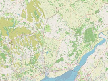 Monmouthshire, Galler Bölgesi - Büyük Britanya. Açık Sokak Haritası