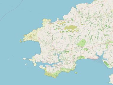 Pembrokeshire, Galler Bölgesi - Büyük Britanya. Açık Sokak Haritası