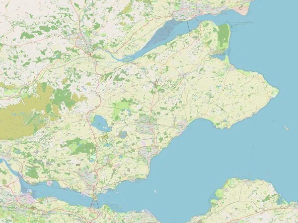 Fife Regione Della Scozia Gran Bretagna Mappa Stradale Aperta — Foto Stock