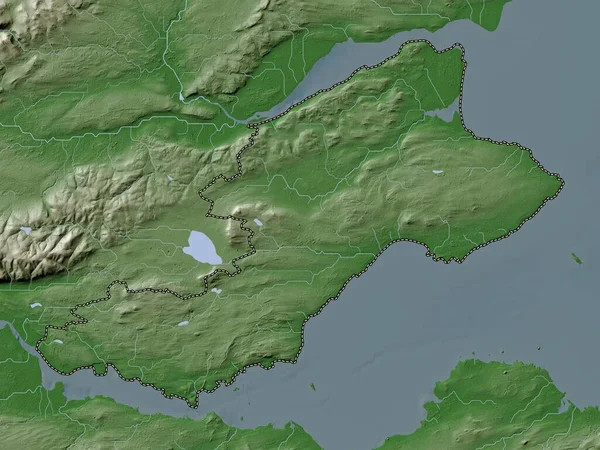 Fife Skoçya Bölgesi Büyük Britanya Yükseklik Haritası Göller Nehirlerle Wiki — Stok fotoğraf