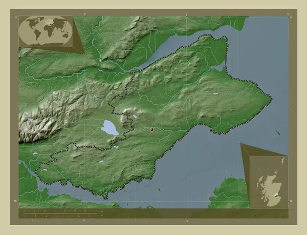Файф Шотландія Велика Британія Висота Карти Забарвлена Вікі Стилі Озерами — стокове фото