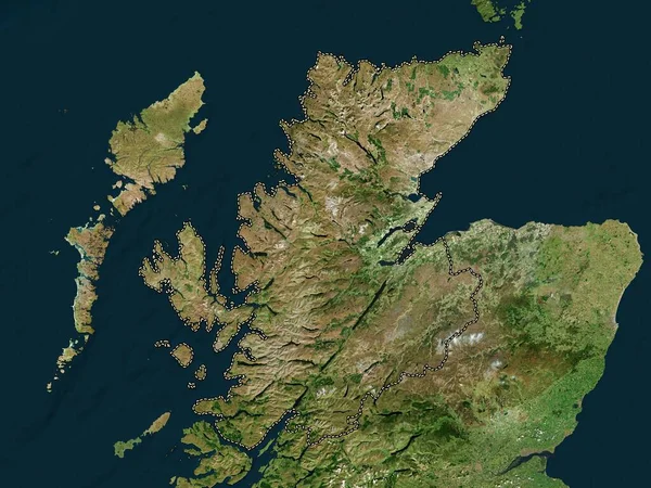 Highland Região Escócia Grã Bretanha Mapa Satélite Alta Resolução — Fotografia de Stock